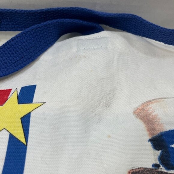 Two Sided Uncle Sam" I Want You" Canvas USA Themed Shopping Tote Bag 13"x4"x14" - Picture 7 of 16